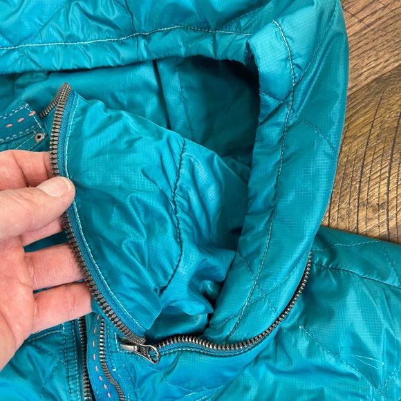 KUHL S puffer down quilted coat Teal women Primaloft long trench quilted - Picture 6 of 8